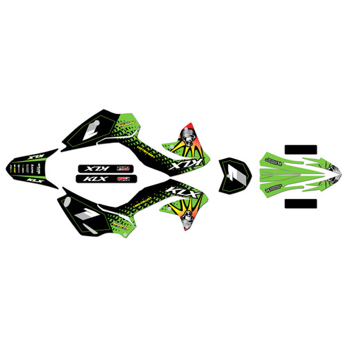 kawasaki klx230r graphics kit 2020-2024 lancaster series green