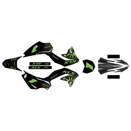 kawasaki klx230r graphics kit 2020-2024 lancaster series green-shift