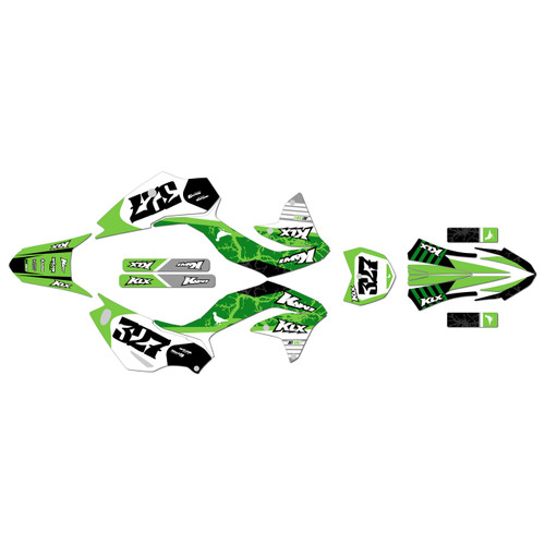 kawasaki klx230r graphics kit 2020-2024 rail series green