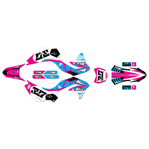 kawasaki klx230r graphics kit 2020-2024 rail series magenta