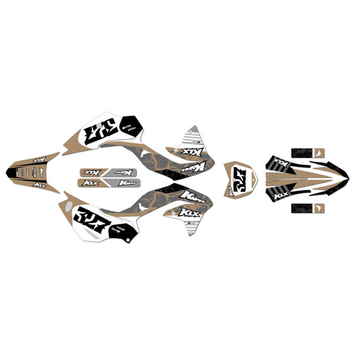 kawasaki klx230r graphics kit 2020-2024 rail series tan
