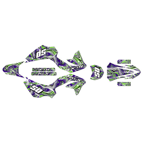 kawasaki klx230r graphics kit 2020-2024 snagged series purple