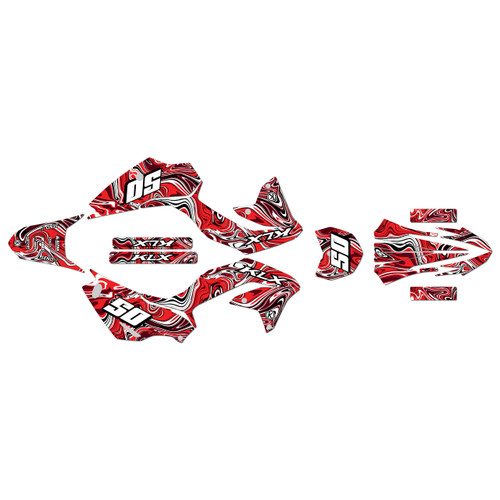 kawasaki klx230r graphics kit 2020-2024 snagged series red