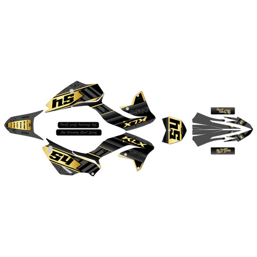 kawasaki klx230r graphics kit 2020-2024 split series gold