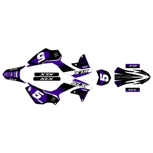 kawasaki klx230r graphics kit 2020-2024 turbo series purple-shift