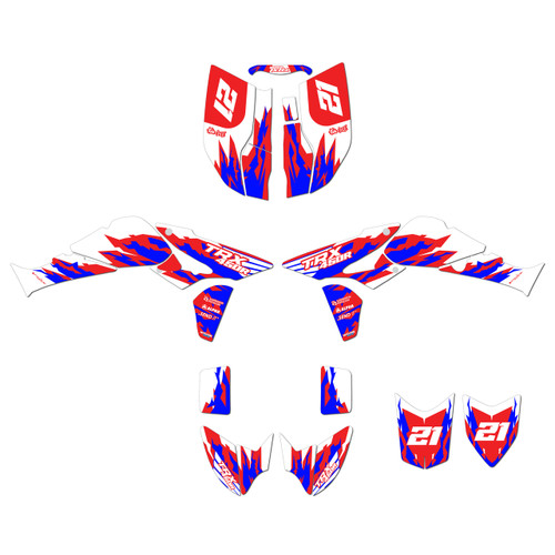 honda trx450r graphics kit 2004-2005 throwback series blue