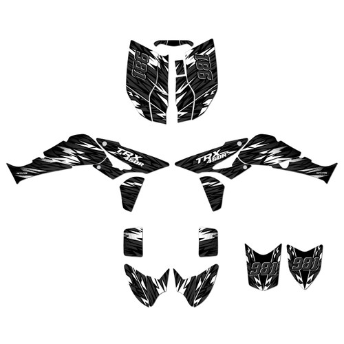 honda trx450r graphics kit 2006-2017 twitch series white