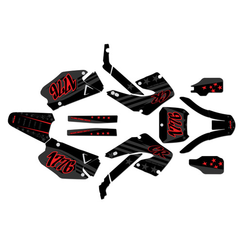 honda cr250 graphics kit 2000-2001 usa series red-shift