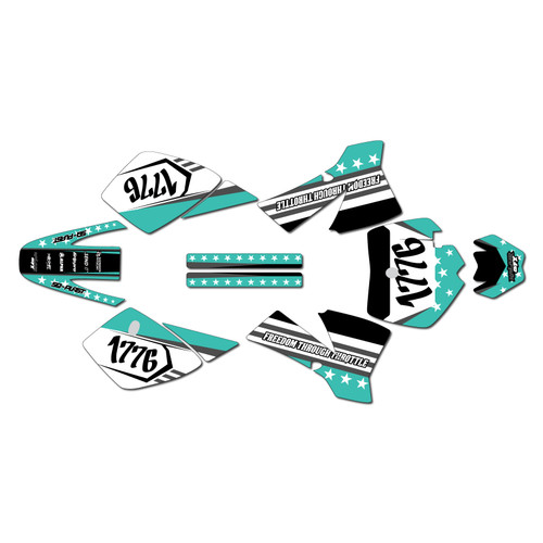 ktm 50sx graphics kit 2002-2008 usa series teal
