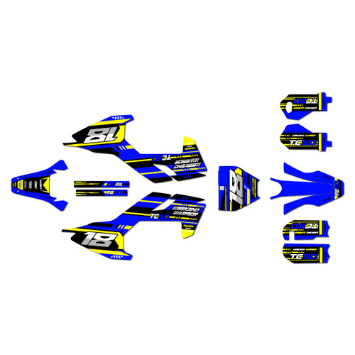 husqvarna tc50 graphics kit 2017-2018 warrior series blue