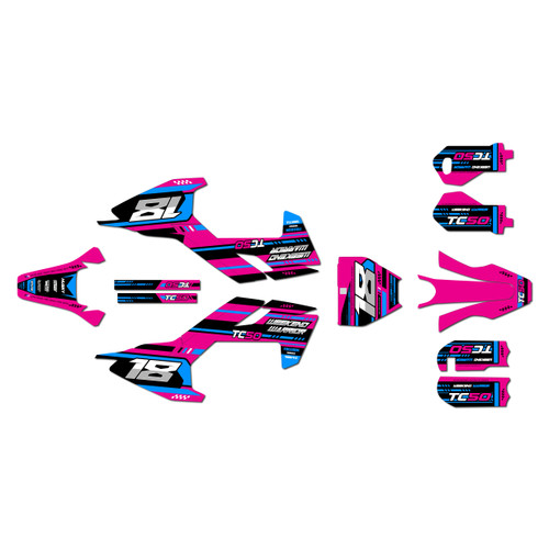 husqvarna tc50 graphics kit 2017-2018 warrior series magenta