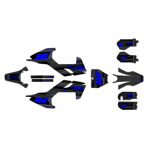 husqvarna tc50 graphics kit 2017-2018 warrior series blue-shift