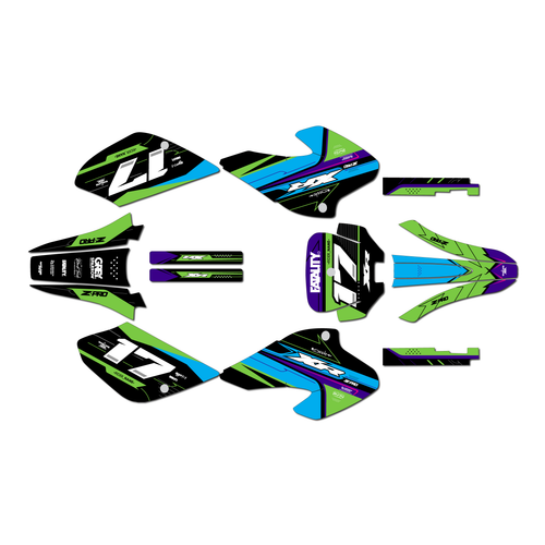 honda xr80-xr100 graphics kit 2001-2003 axis series green