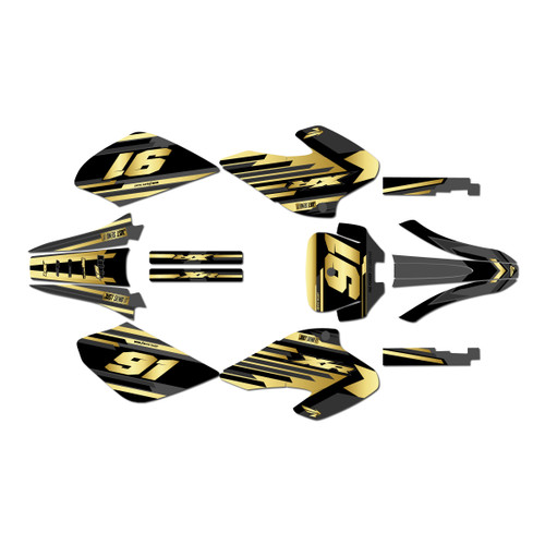 honda xr80-xr100 graphics kit 2001-2003 coil series gold