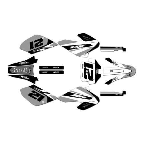 honda xr80-xr100 graphics kit 2001-2003 crew series white