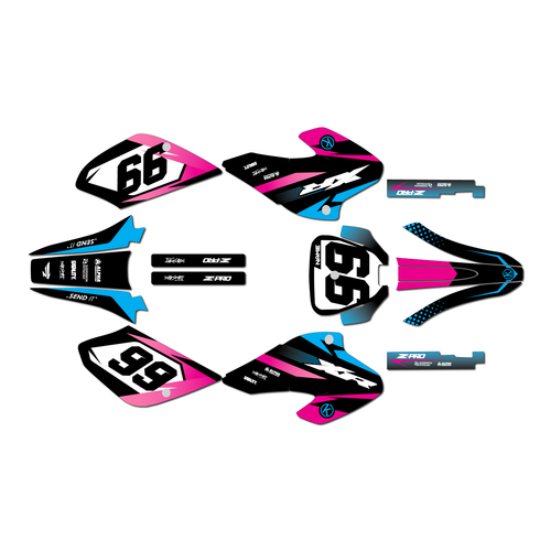 honda xr80-xr100 graphics kit 2001-2003 division series magenta