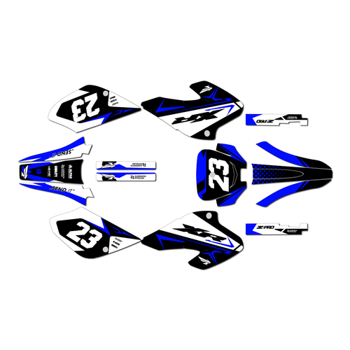 honda xr80-xr100 graphics kit 2001-2003 evader series blue