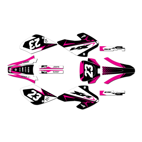 honda xr80-xr100 graphics kit 2001-2003 evader series magenta