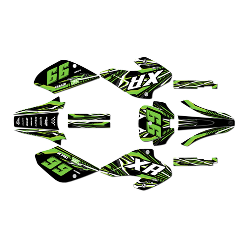 honda xr80-xr100 graphics kit 2001-2003 prime series green