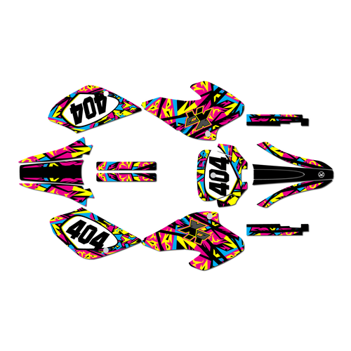 honda xr80-xr100 graphics kit 2001-2003 shatter series magenta