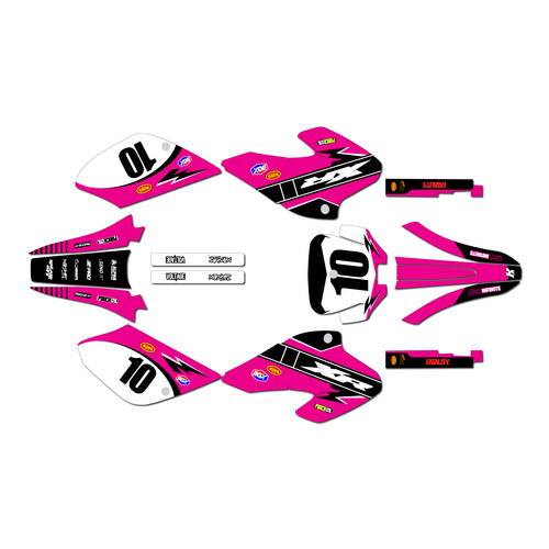 honda xr80-xr100 graphics kit 2001-2003 speed series magenta