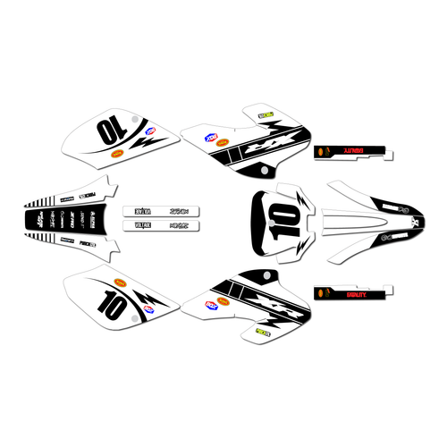 honda xr80-xr100 graphics kit 2001-2003 speed series white