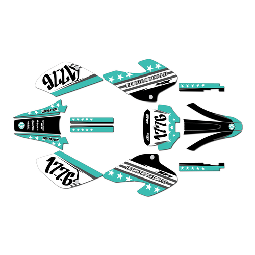 honda xr80-xr100 graphics kit 2001-2003 usa series teal