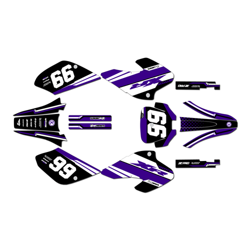honda xr80-xr100 graphics kit 2001-2003 viper series purple