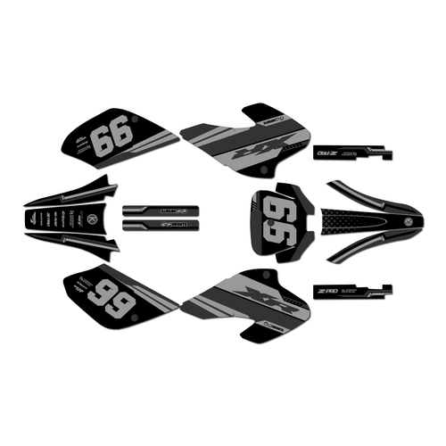 honda xr80-xr100 graphics kit 2001-2003 viper series smoke