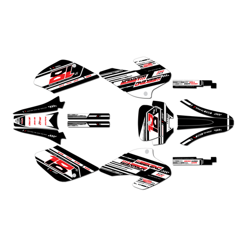 honda xr80-xr100 graphics kit 2001-2003 warrior series red-shift