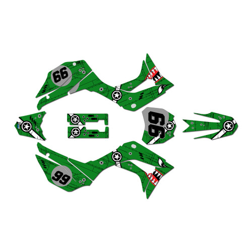 honda crf110f graphics kit 2019-2026 predator series green