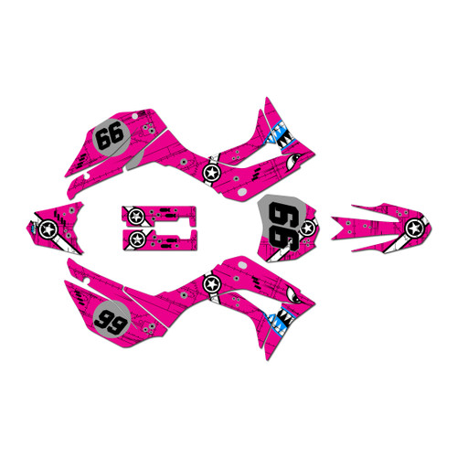 honda crf110f graphics kit 2019-2026 predator series magenta