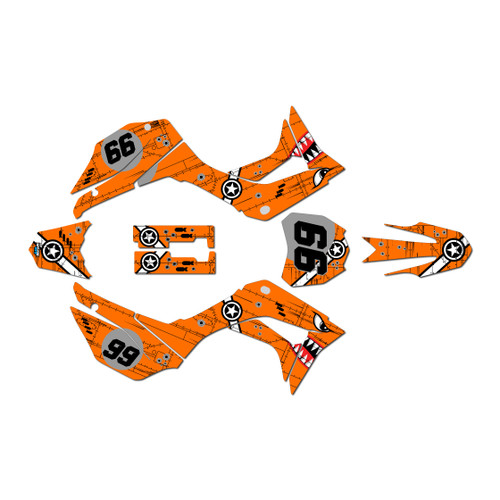 honda crf110f graphics kit 2019-2026 predator series orange