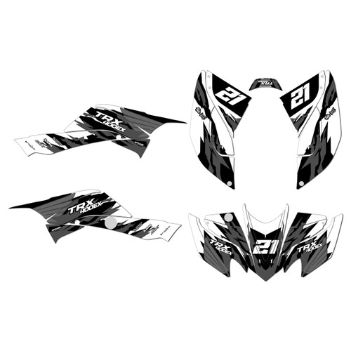 honda trx400ex graphics kit 2008-2016 throwback series white