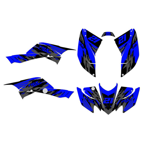honda trx400ex graphics kit 2008-2016 throwback series blue-shift