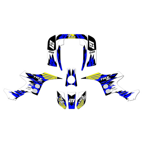 honda trx90 graphics kit 1993-2005 throwback series blue