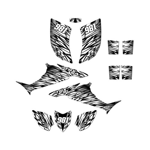 honda trx90 graphics kit 2006-2026 twitch series white