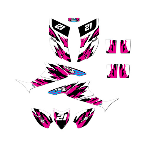 honda trx90 graphics kit 2006-2026 throwback series magenta