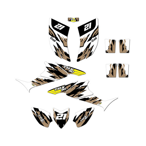 honda trx90 graphics kit 2006-2026 throwback series tan