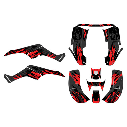 honda trx250ex graphics kit 2001-2004 throwback series red-shift