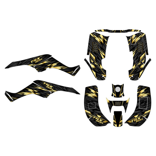 honda trx250ex graphics kit 2001-2004 twitch series gold