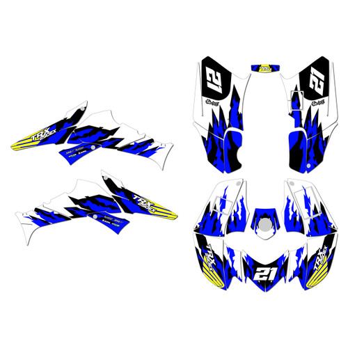 honda trx250ex graphics kit 2006-2026 throwback series blue
