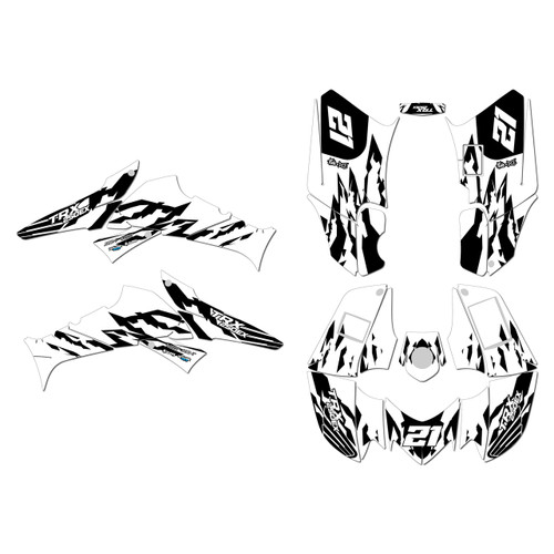honda trx250ex graphics kit 2006-2026 throwback series white