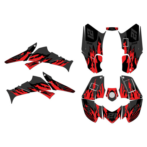 honda trx250ex graphics kit 2006-2026 throwback series red-shift
