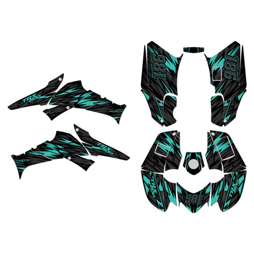 honda trx250ex graphics kit 2006-2026 twitch series teal