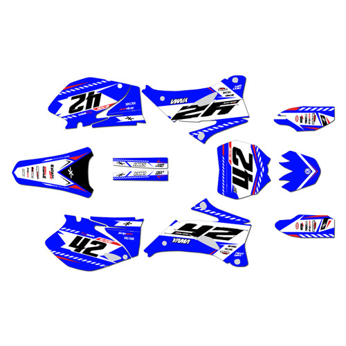 yamaha yz250f graphics kit 2006-2007 lethal series blue