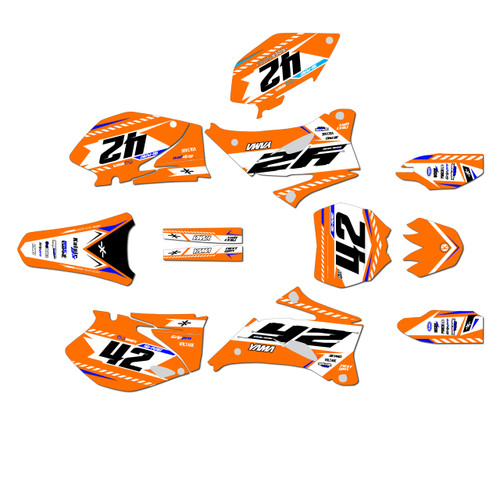 yamaha yz250f graphics kit 2006-2007 lethal series orange
