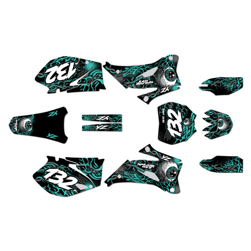 yamaha yz450f graphics kit 2006-2007 core series teal