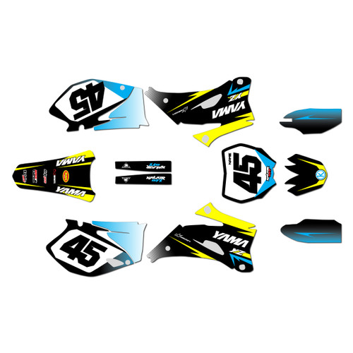 yamaha yz450f graphics kit 2006-2007 division series yellow