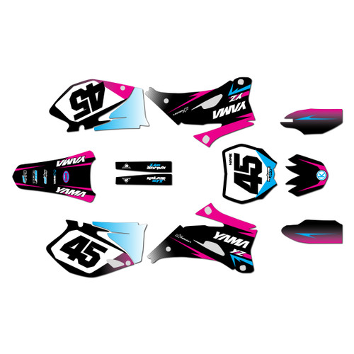 yamaha yz450f graphics kit 2006-2007 division series magenta